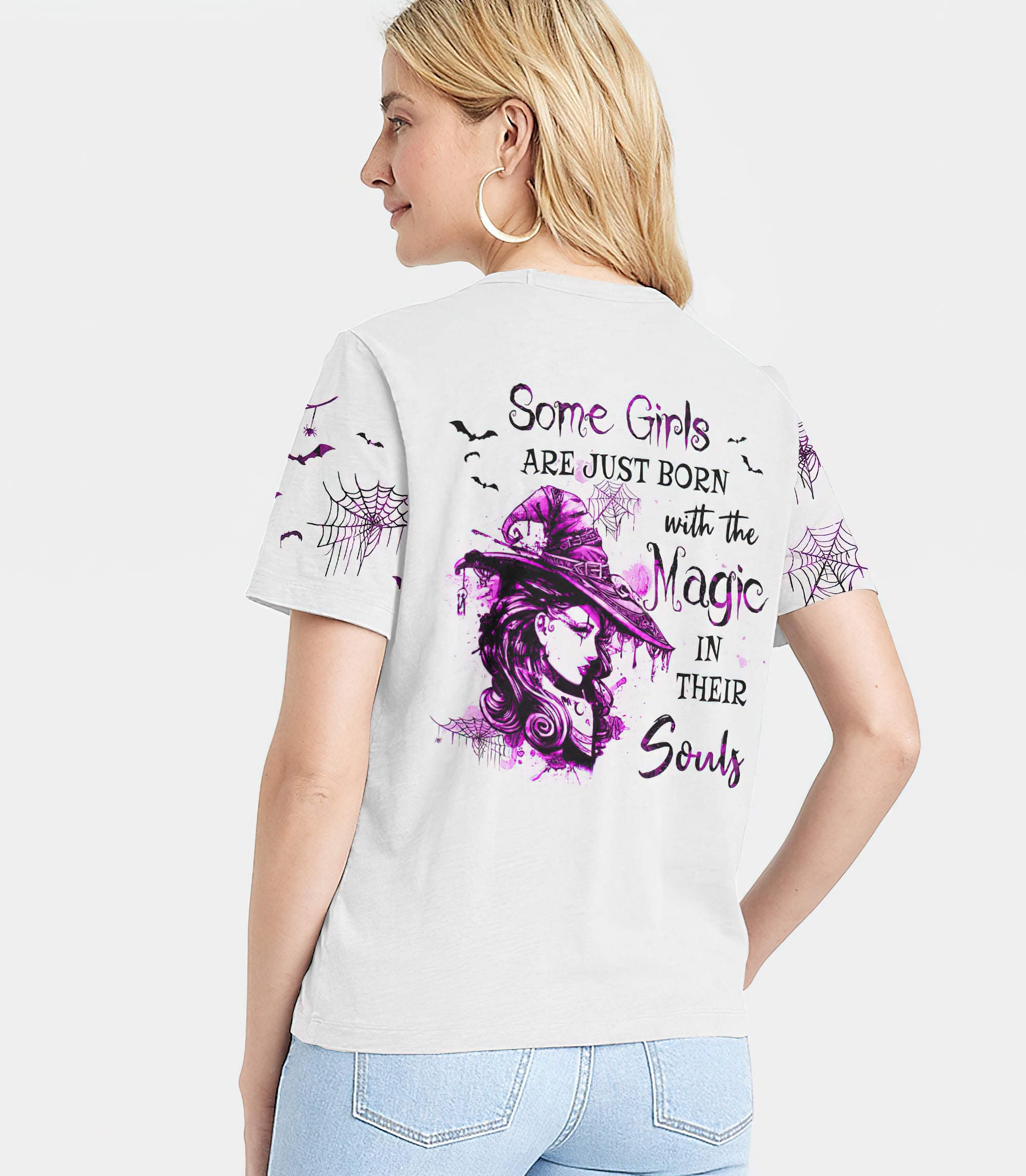 Some Girls Are Just Born With The Magic All Over Print Women V-Neck T Shirt