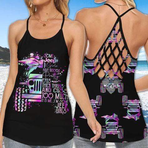 Some Jeep Girls Colorful Cross Tank Top – Legging 3d LT11