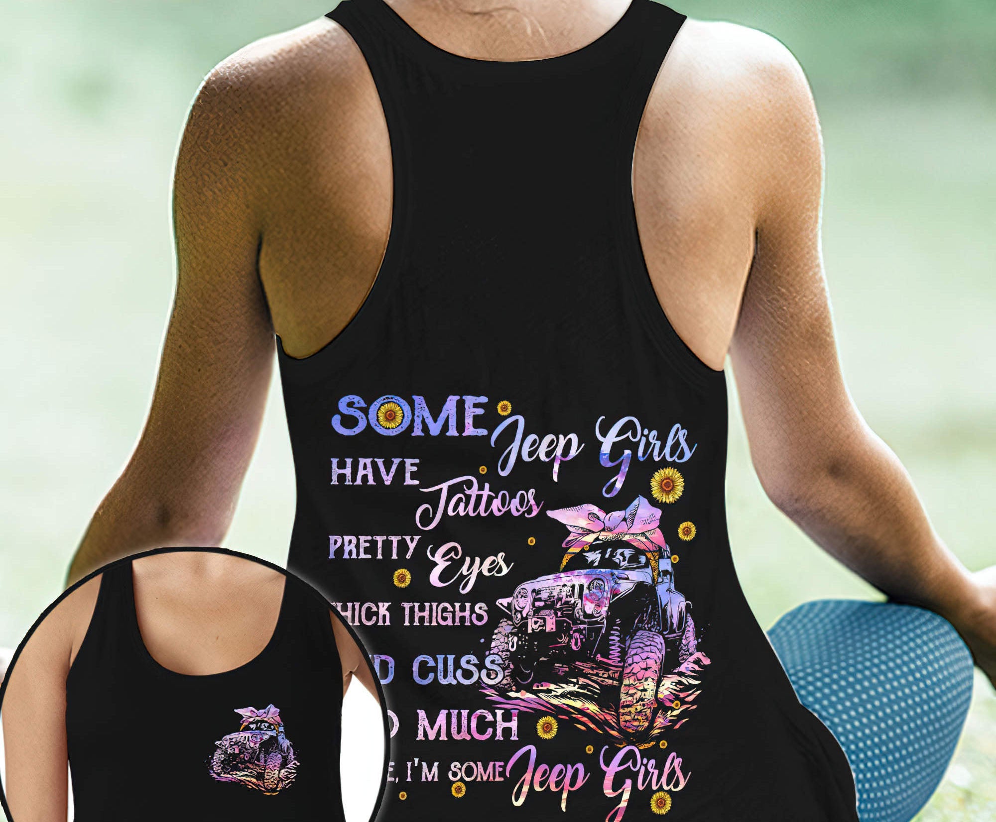 Some Jeep Girls Hologram Women Racerback Tanks