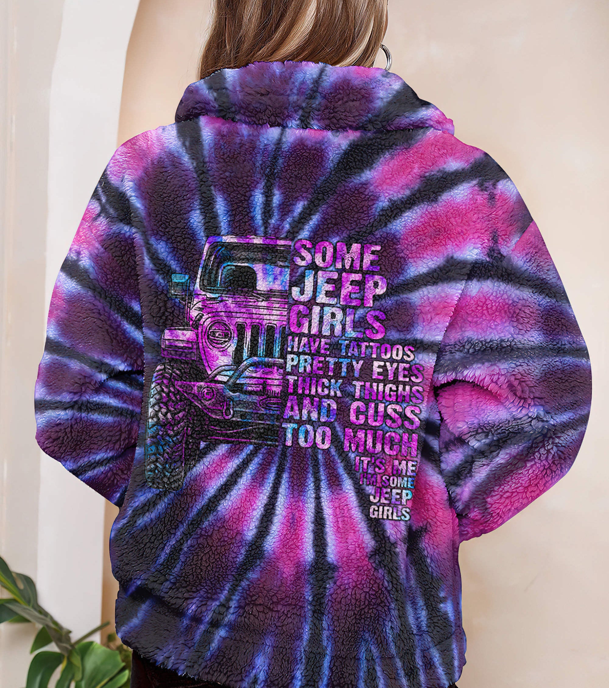 Some Jeep Girls Tie Dye Borg Jacket